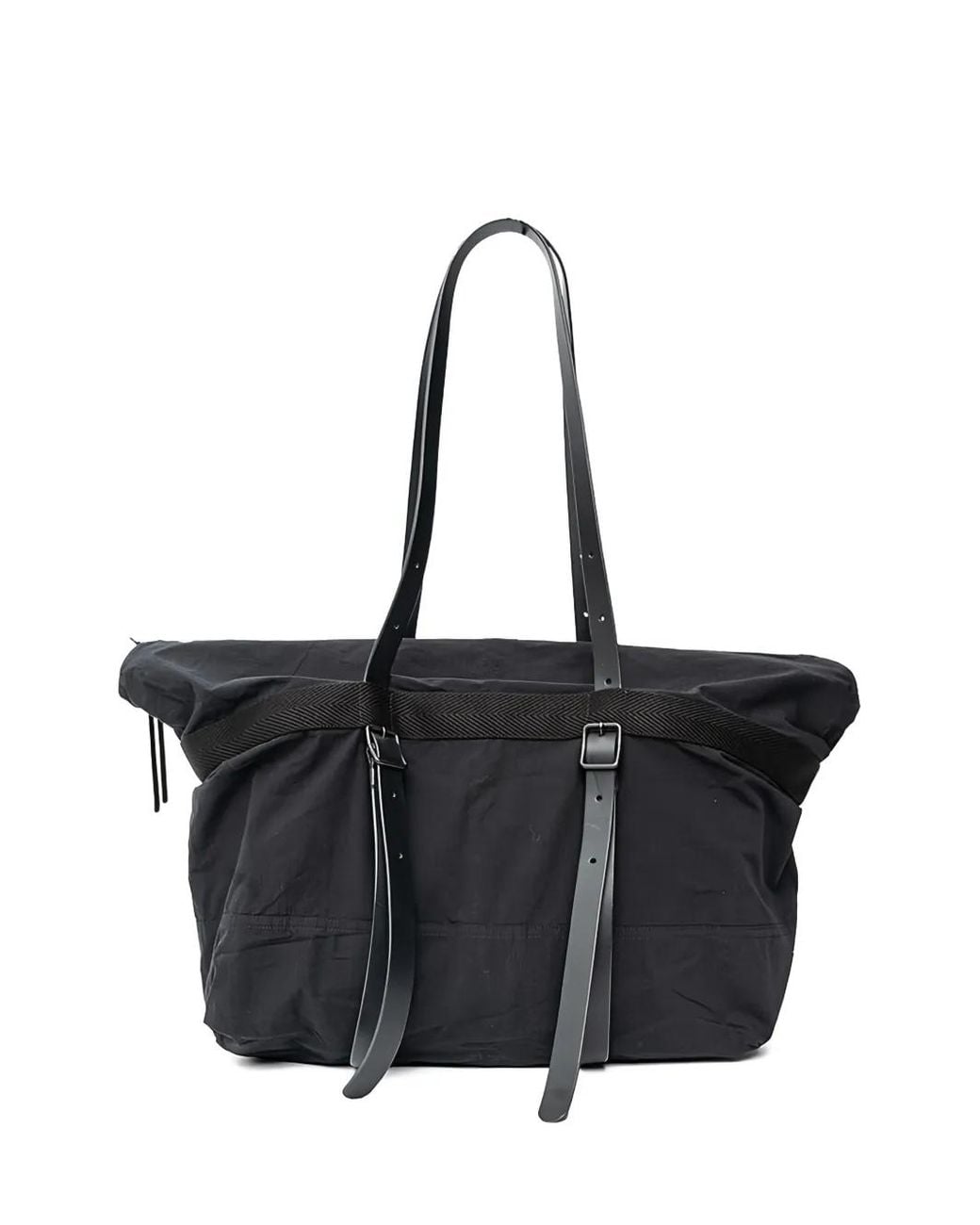 The Viridi-anne Black Buckle-Detail Tote Bag for men