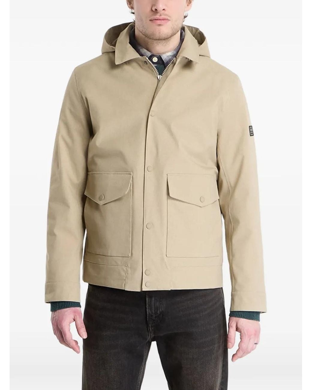 Barbour Natural Elmford Hooded Flap-Pockets Jacket for men
