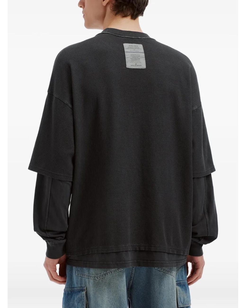 AFTERMATHS Black Quilted-Pocket Layered T-Shirt for men