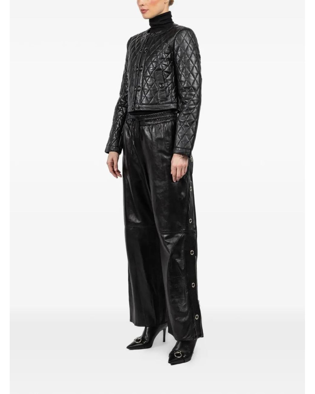 R13 Black Quilted Leather Jacket