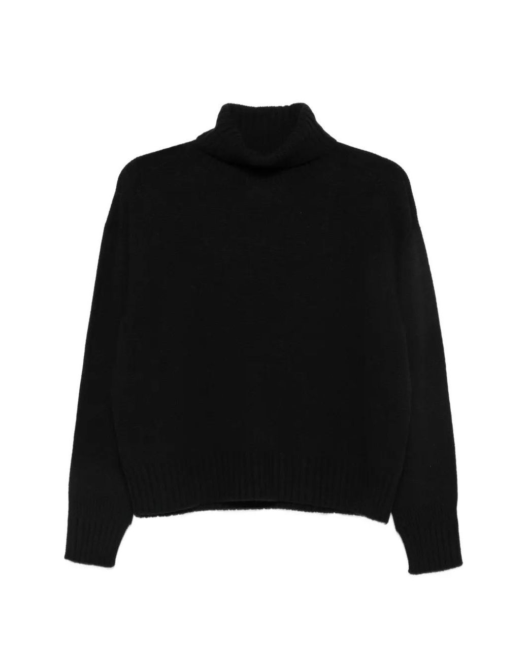 Vanisé Black Roll-Neck Knitted Sweater