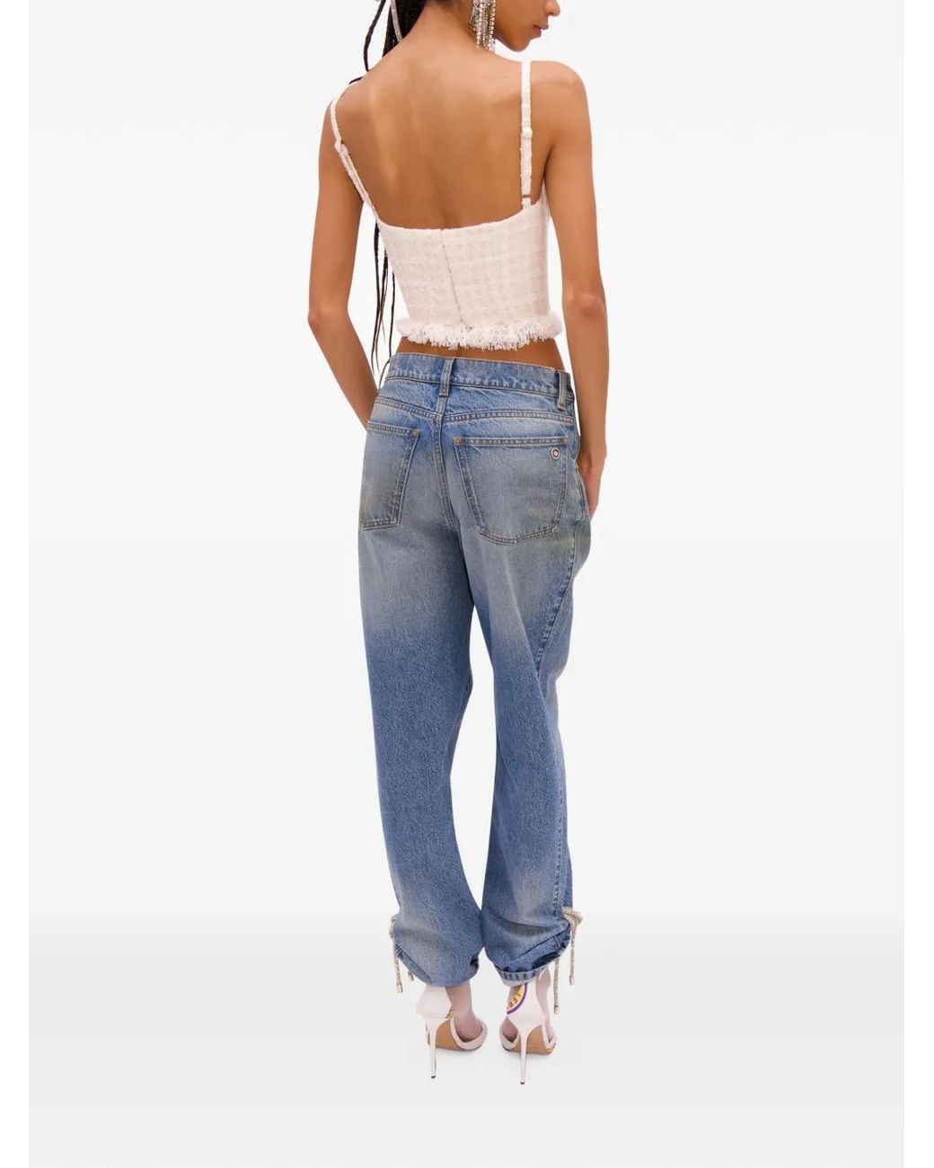 Area White Tweed-Texture Top