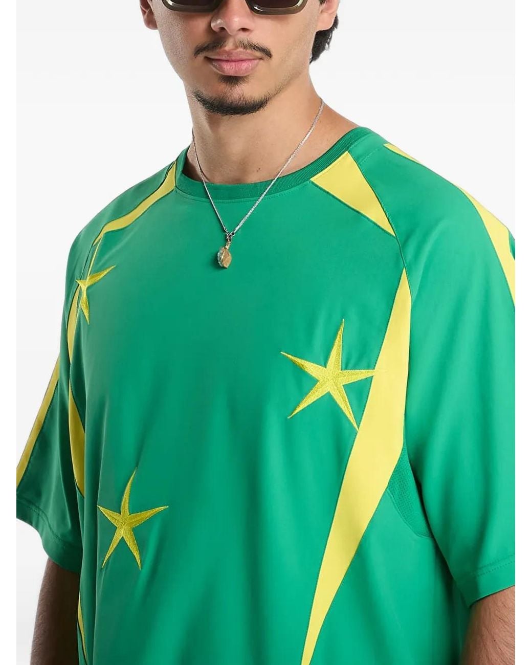 Nike Green Star-Print Football Jersey for men
