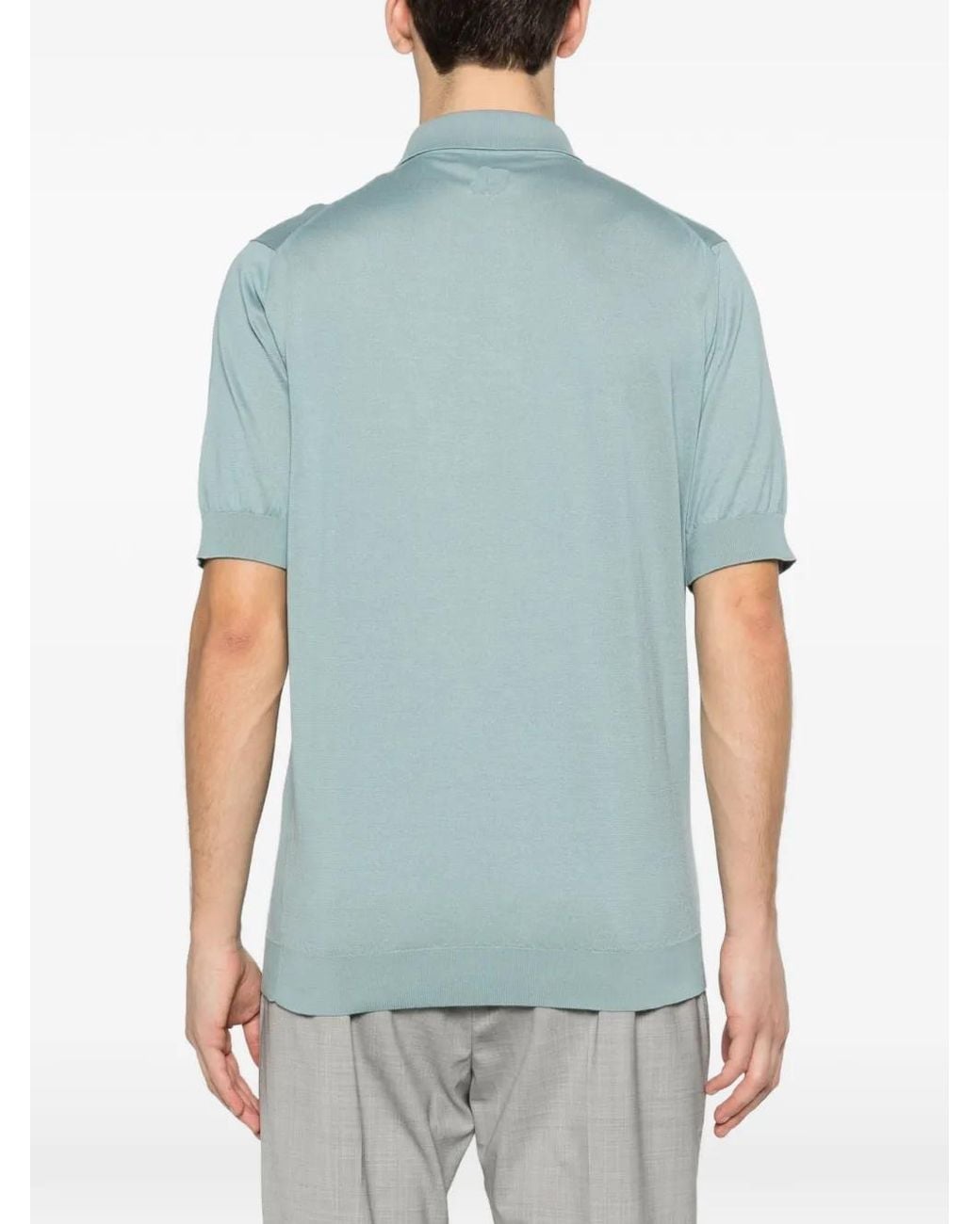 Lardini Blue Buttoned Polo Shirt for men