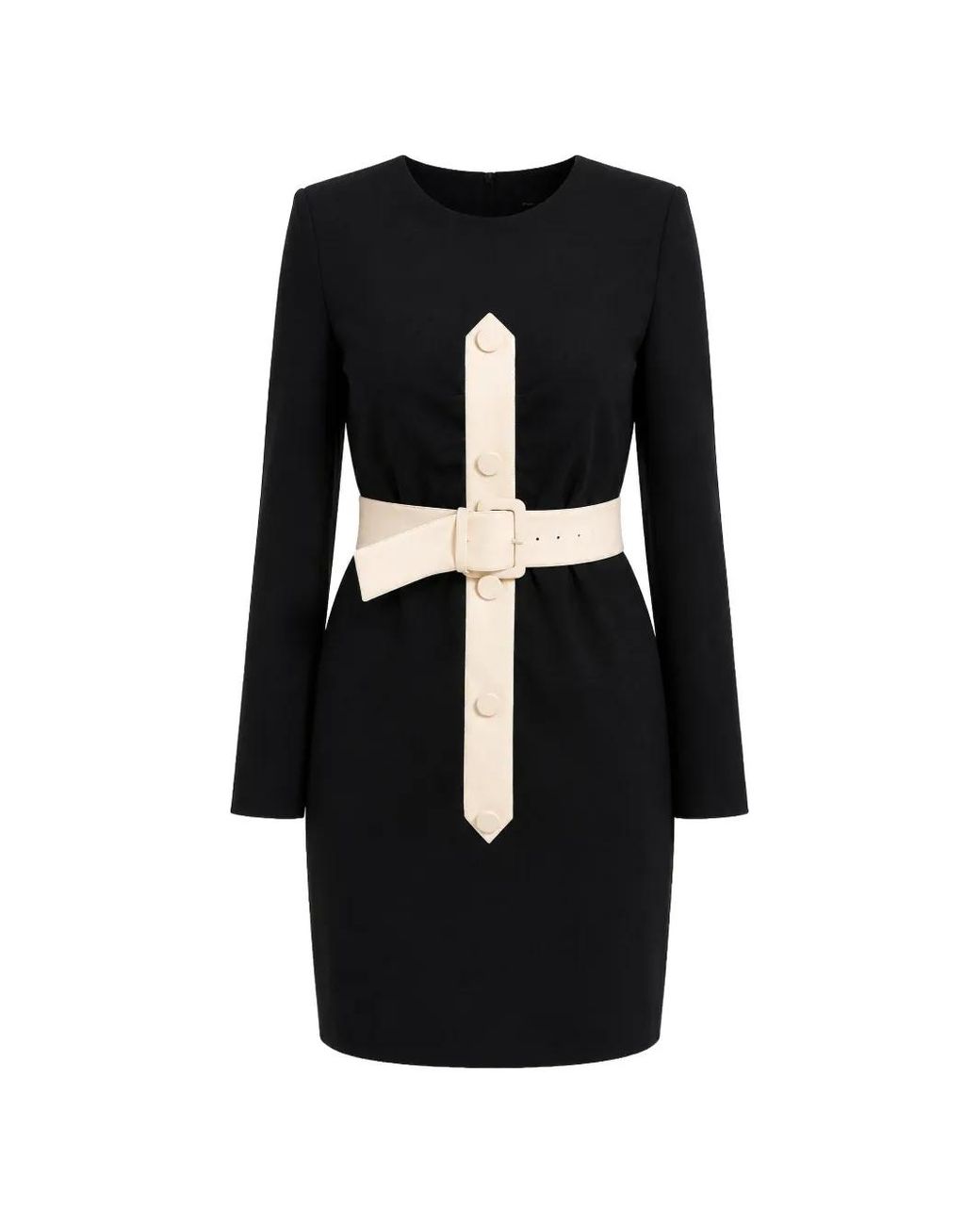 Givenchy Black Robe Courte Ceinturée À Design Colour Block