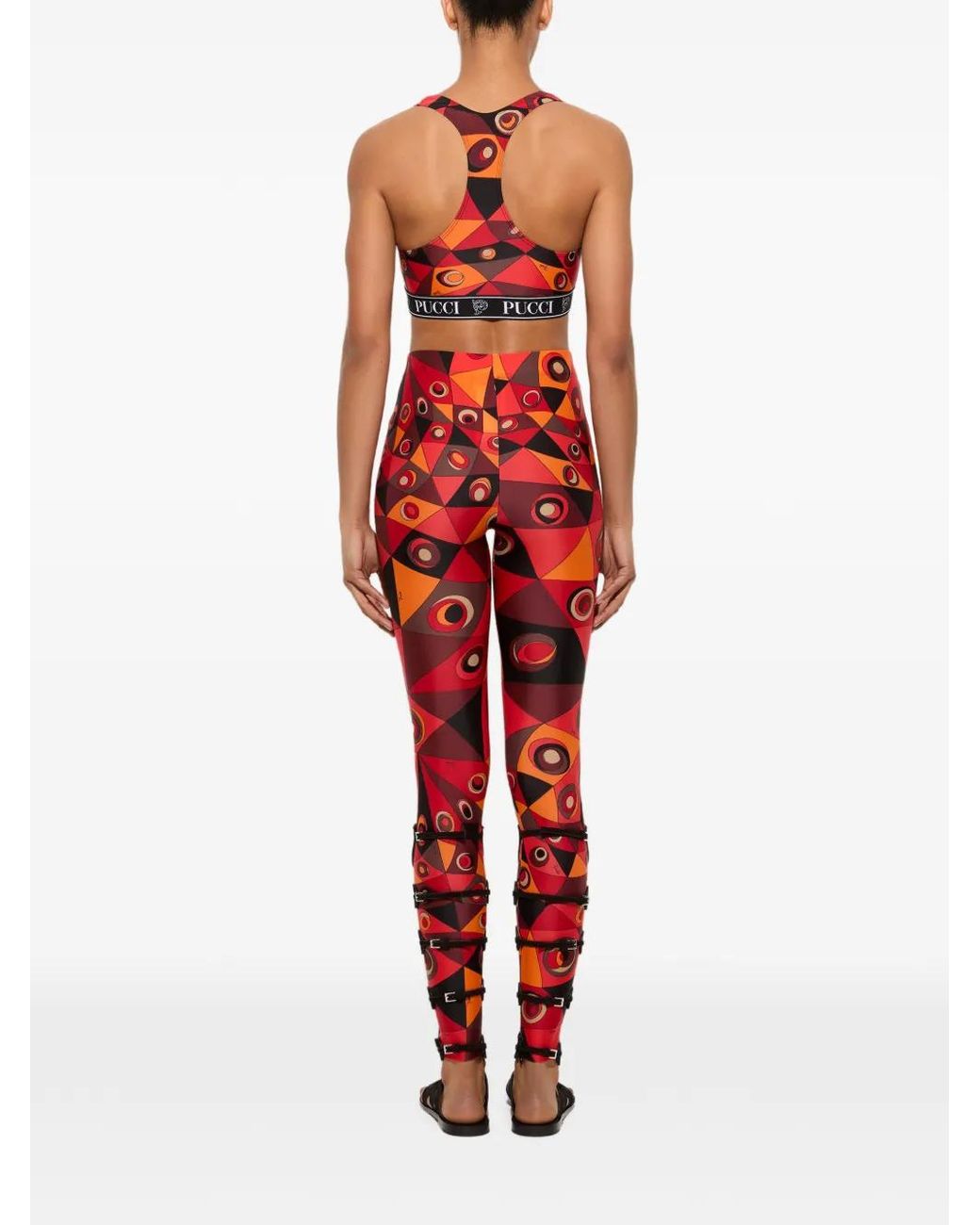 Emilio Pucci Red Occhi-Print Leggings
