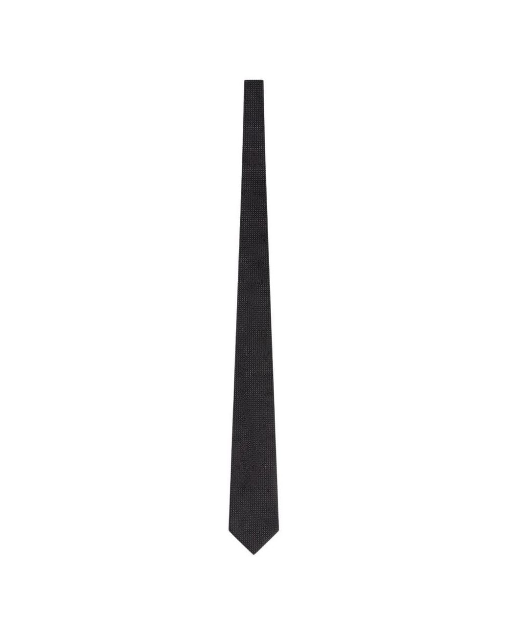 Fursac White Micro-Dot Silk Tie for men