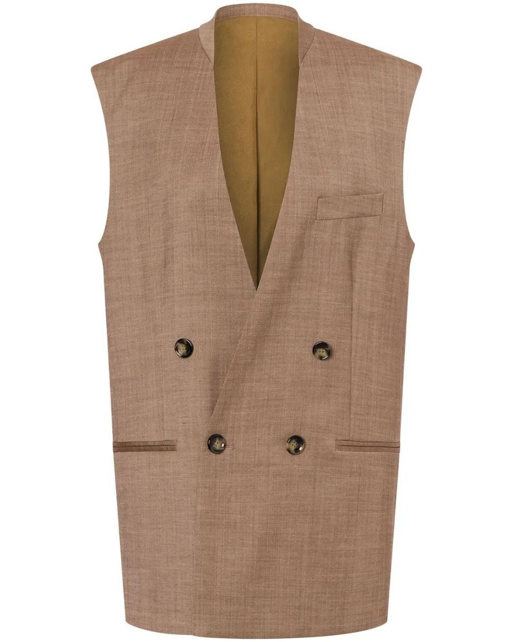 Philosophy Di Lorenzo Serafini Brown Lapeless Double-Breasted Gilet