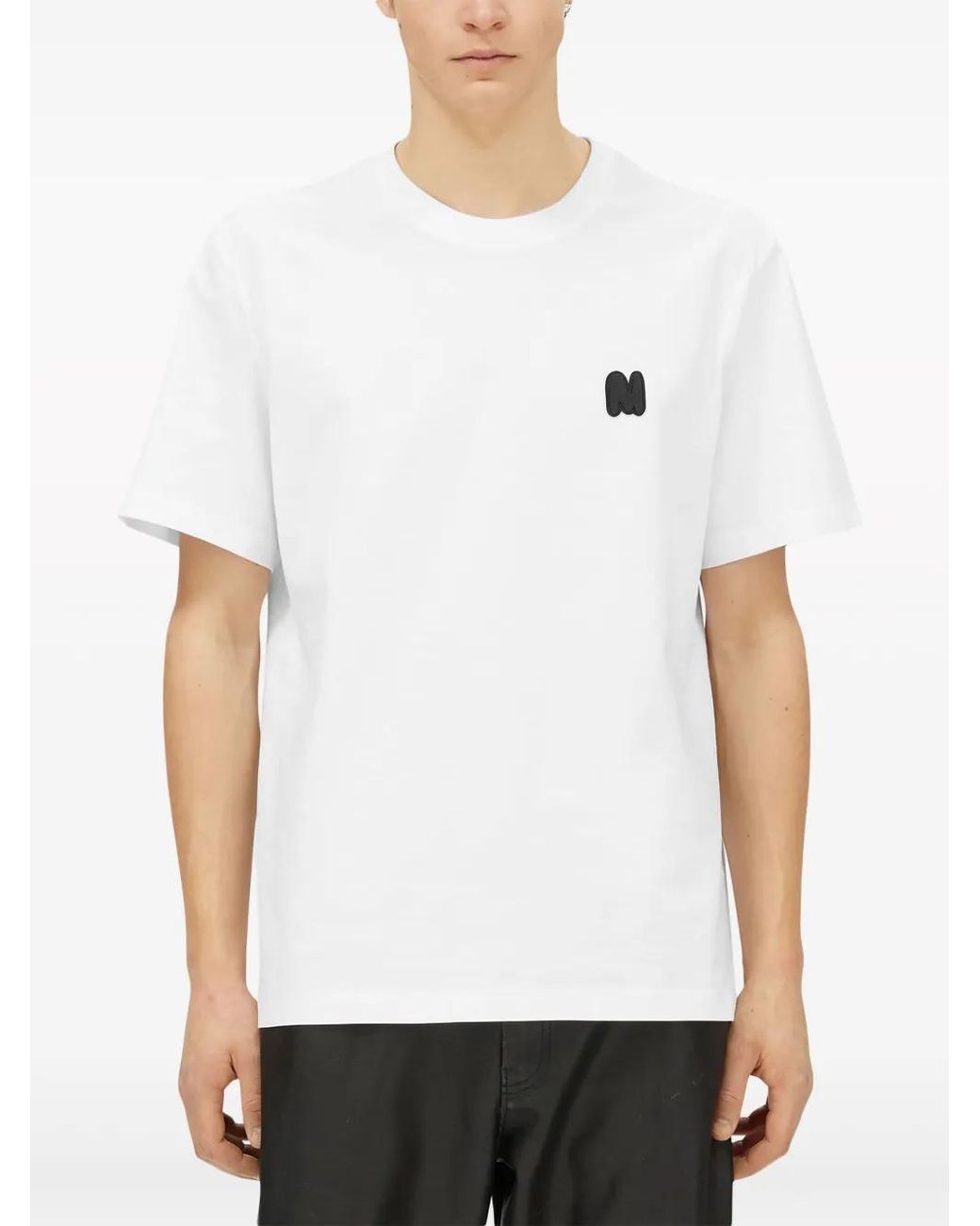 MSGM White Logo-Appliqué T-Shirt for men