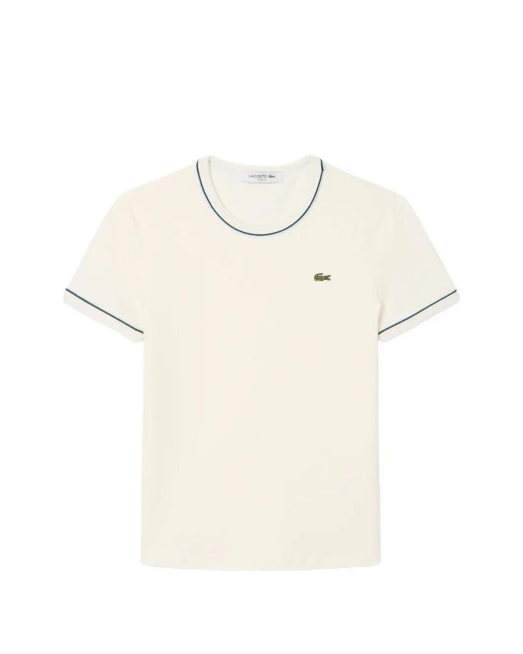 Lacoste White Contrast-Trim Jersey T-Shirt