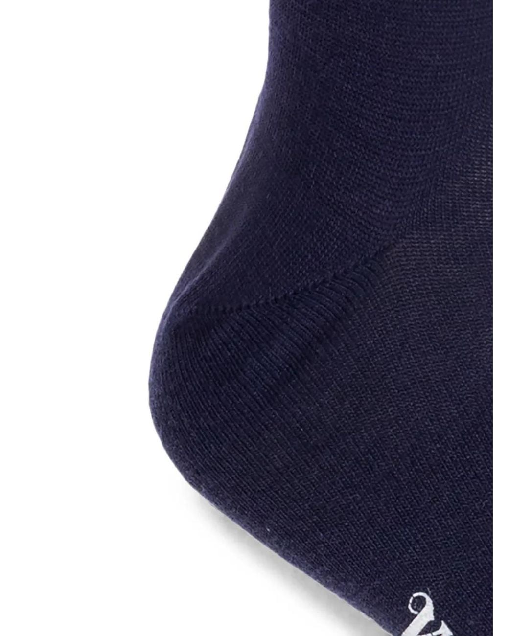 Vivienne Westwood Blue Orb Logo-Embelishment Socks