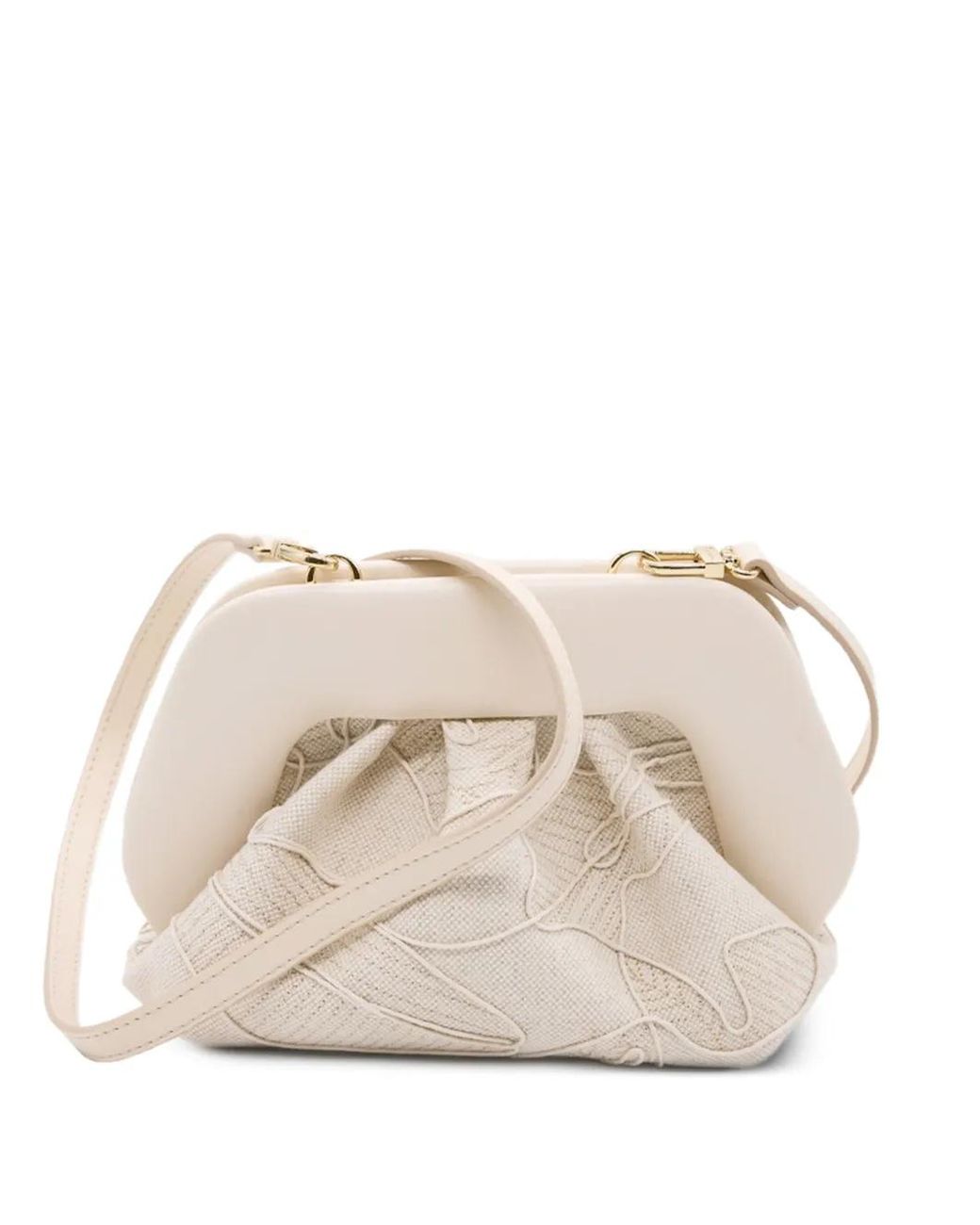 THEMOIRÈ Natural Bios Small Ricamo Embroidered Clutch Bag