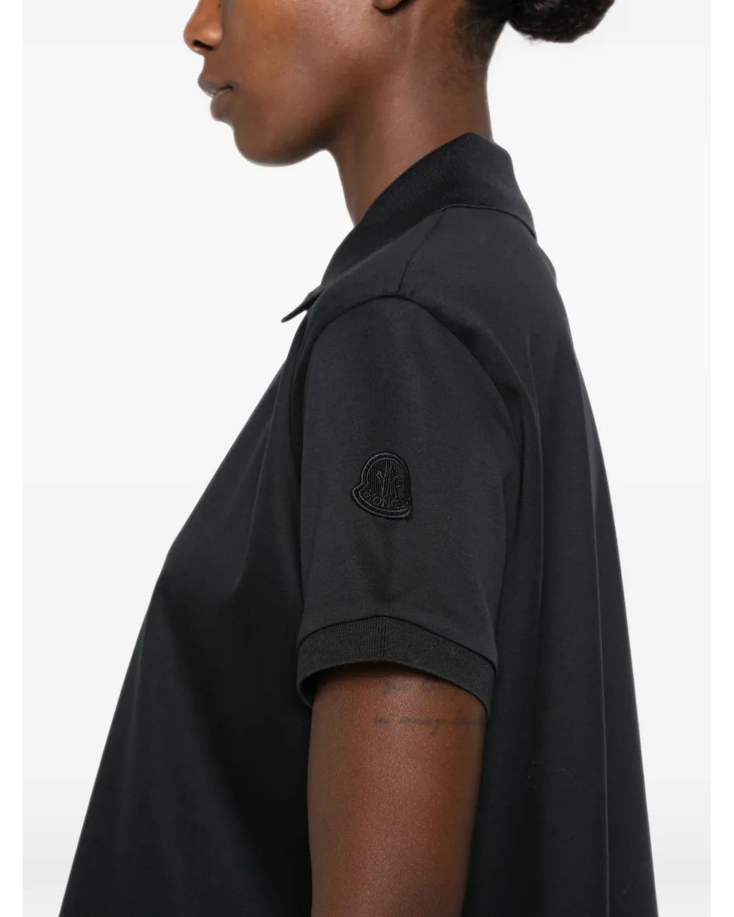 Moncler Black Logo-Patch Polo Shirt