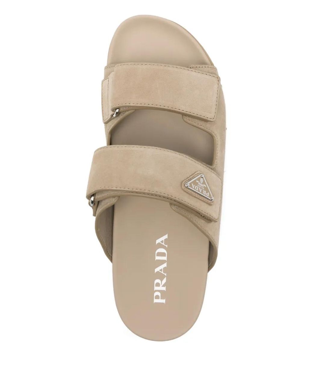 Prada Natural Suede Band Sandals for men