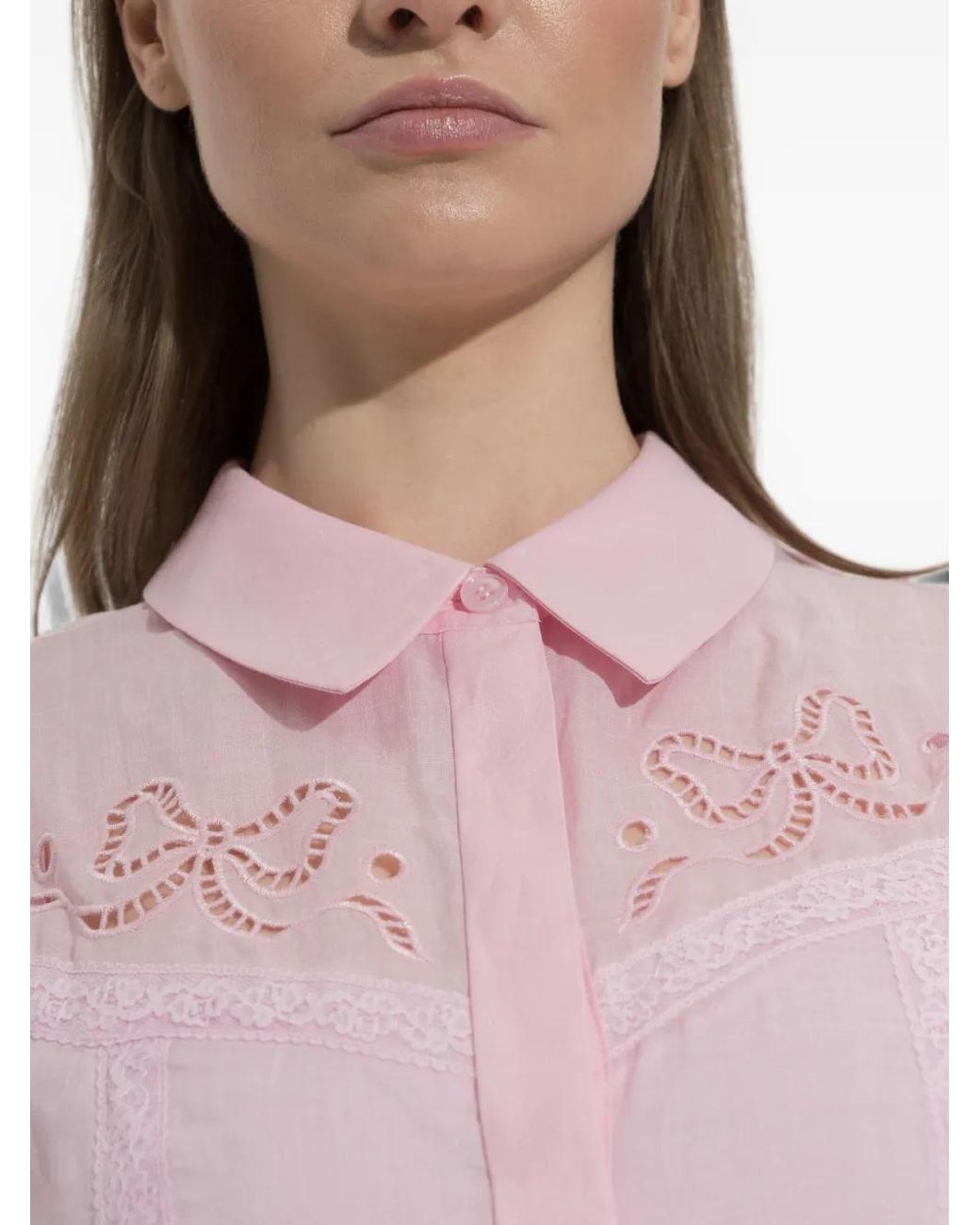Self-Portrait Pink Embroidered Mini Dress