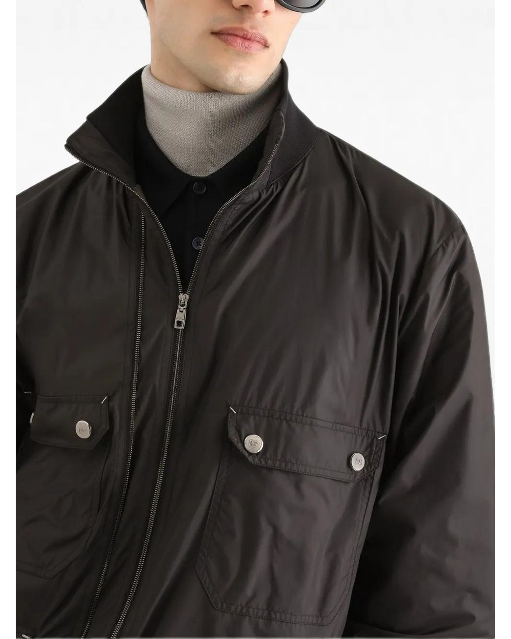 Dolce & Gabbana Black Lightly Padded Nylon Jacket for men