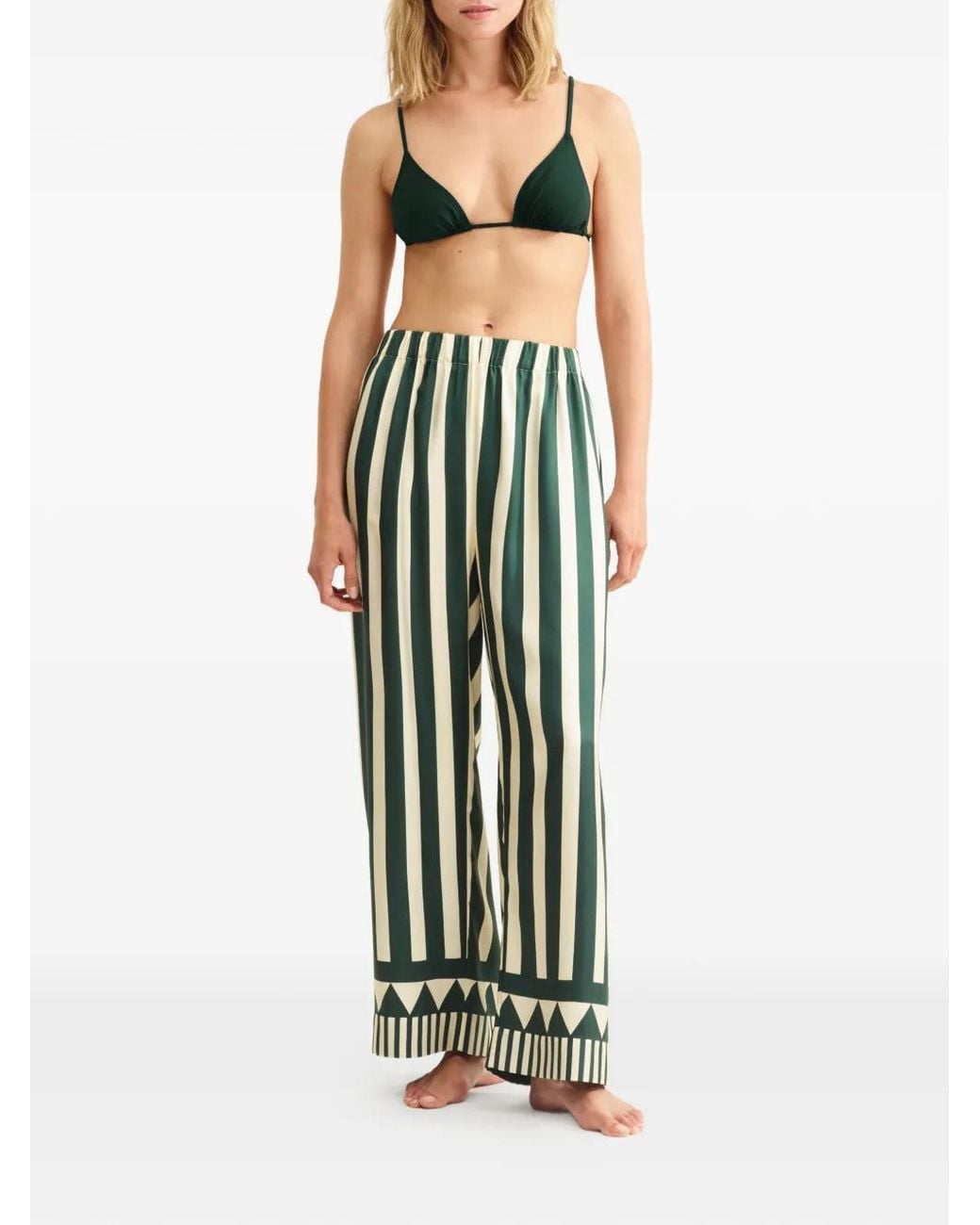 Eres White Pacha Striped-Pattern Trousers
