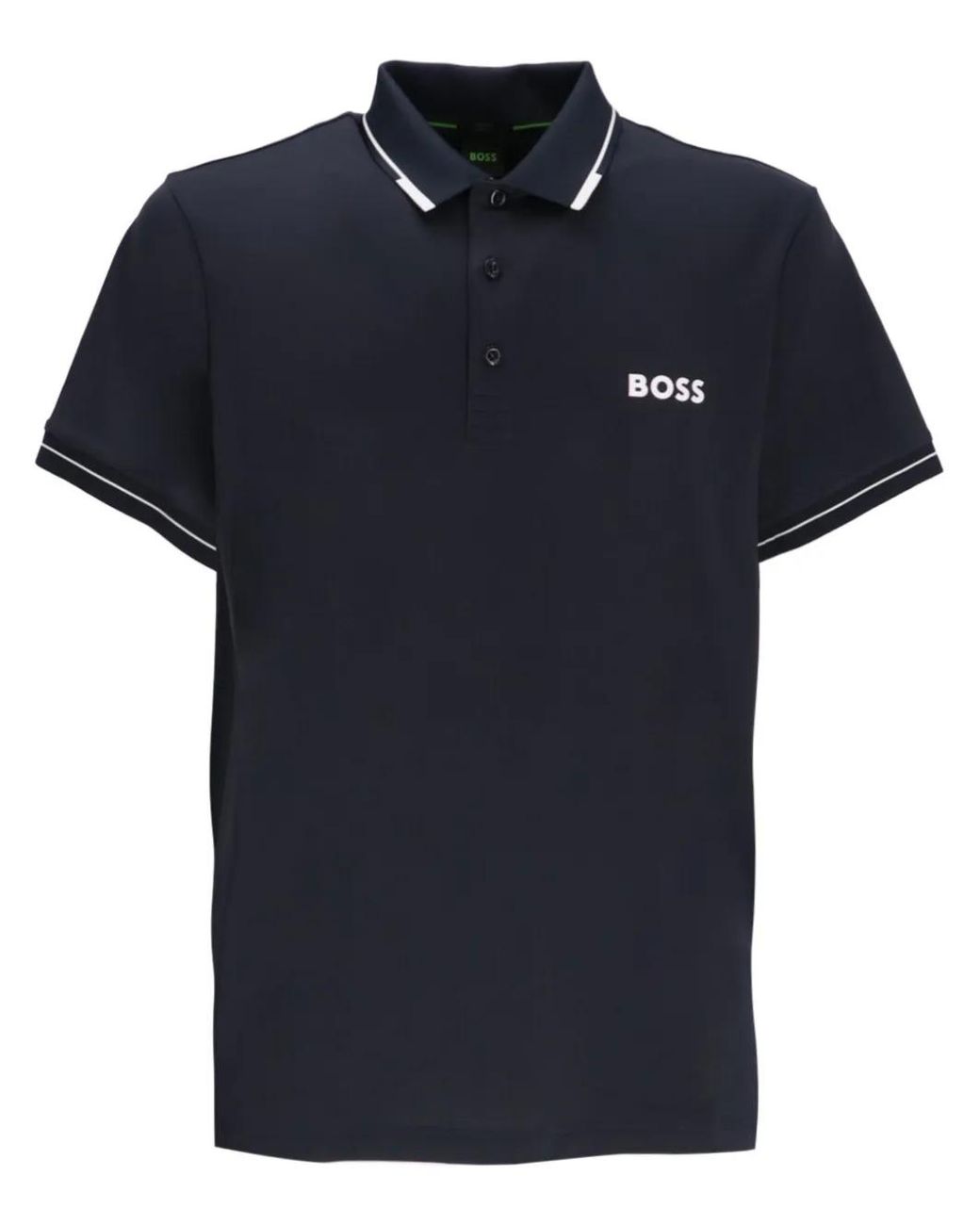 Boss Blue Contrast-Logo Polo Shirt for men