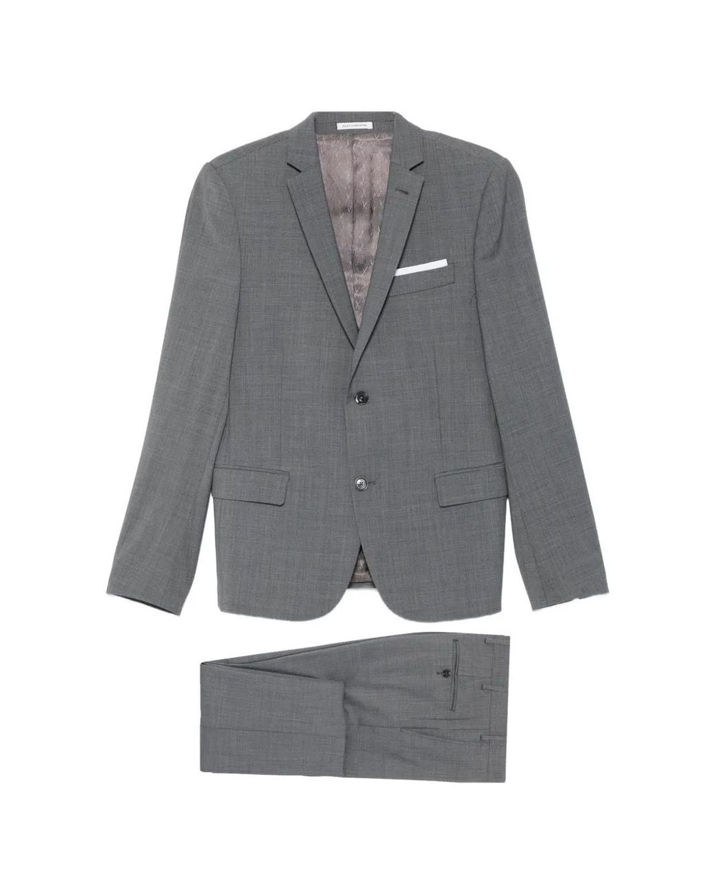 Daniele Alessandrini Gray Single-Breasted Tailored Suit for men