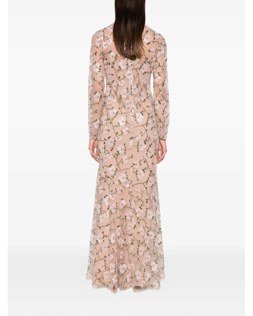 Self-Portrait White Floral Sequin Maxi Dress