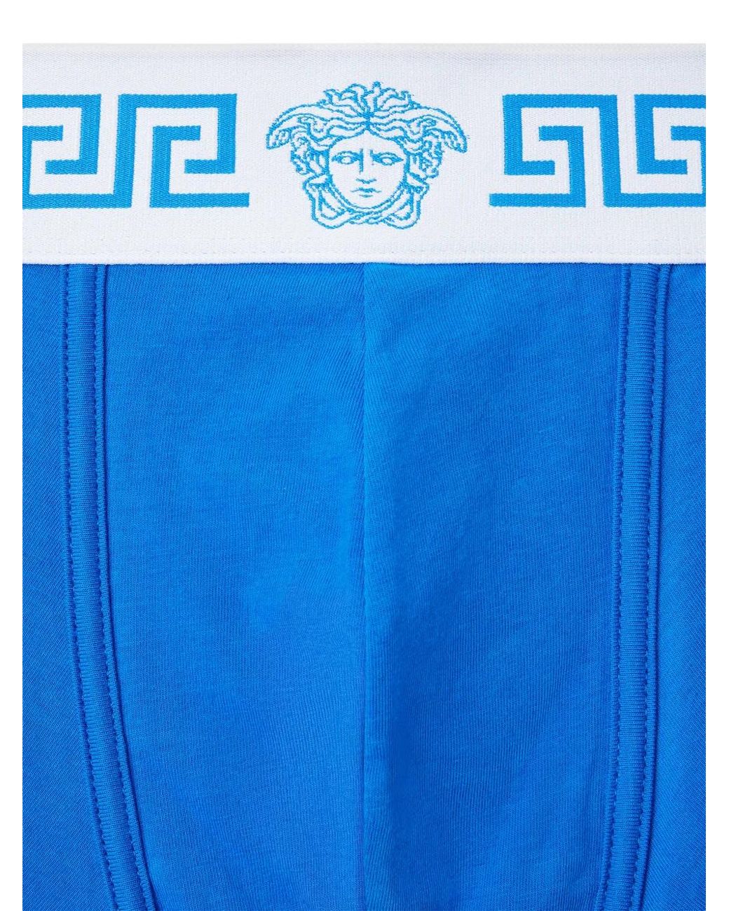 Versace Blue Cotton-Jersey Trunks for men