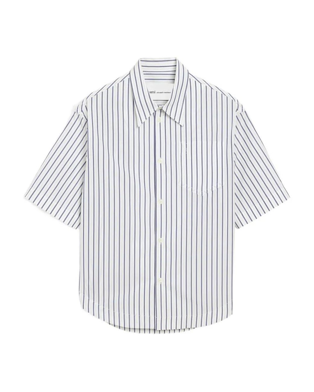 AMI White Loose Stripes Shirt for men