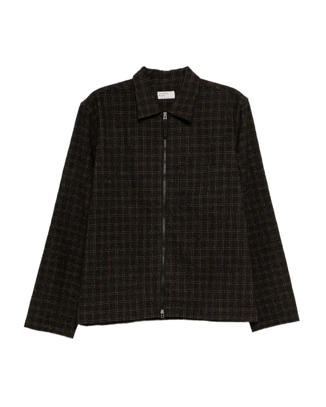 Universal Works Black Cedar Checked Jacket for men