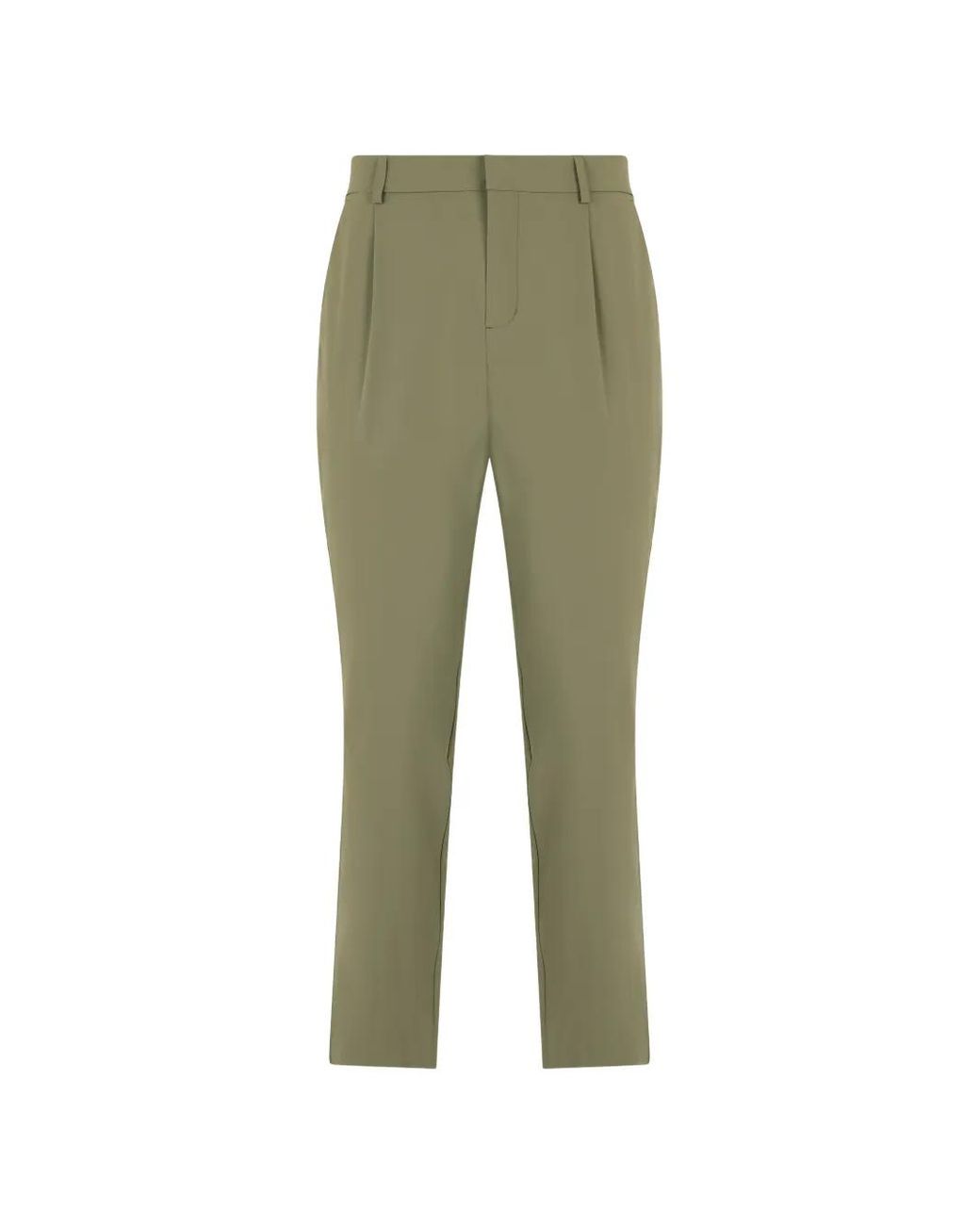 K-Way Green Pleated Tapered Trousers for men