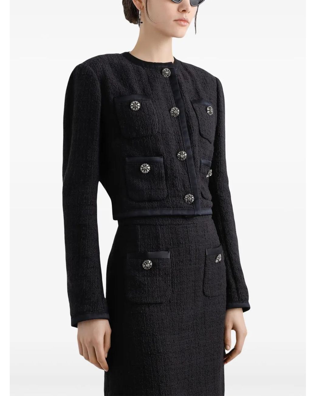 Dolce & Gabbana Black Bouclé Jacket