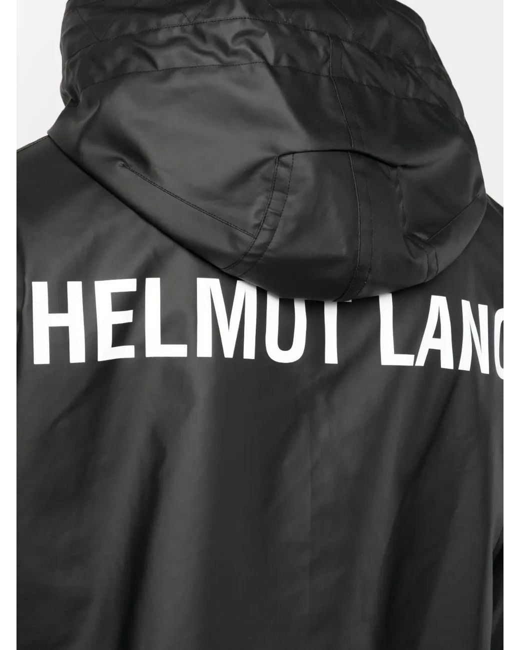 Helmut Lang Black Logo-Print Drawstring Parka for men