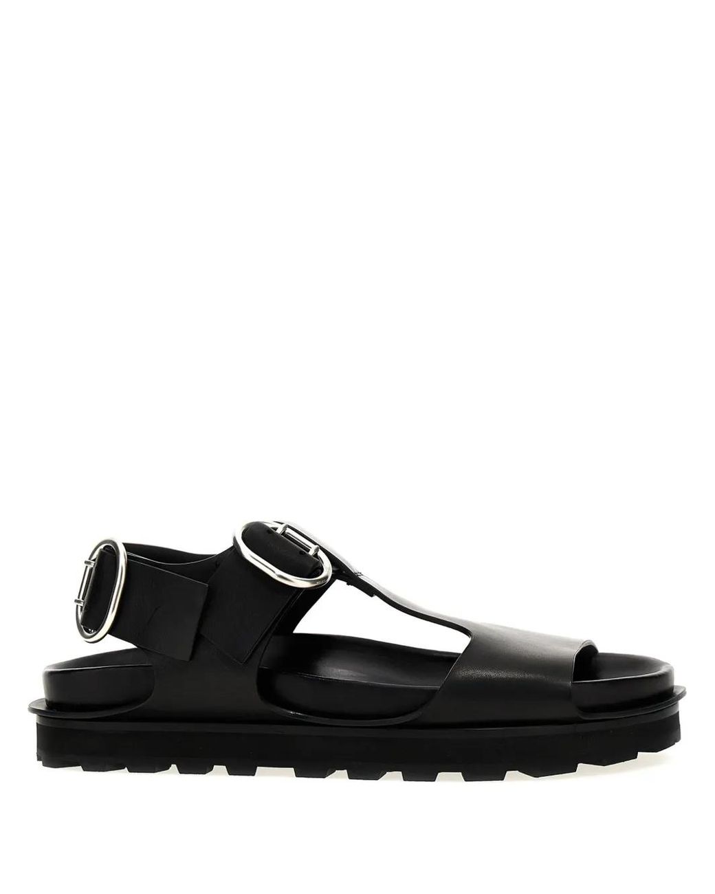 Jil Sander Black Leather Sandals for men