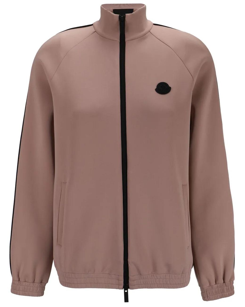 Moncler Brown Neoprene Zip-up Sweatshirt