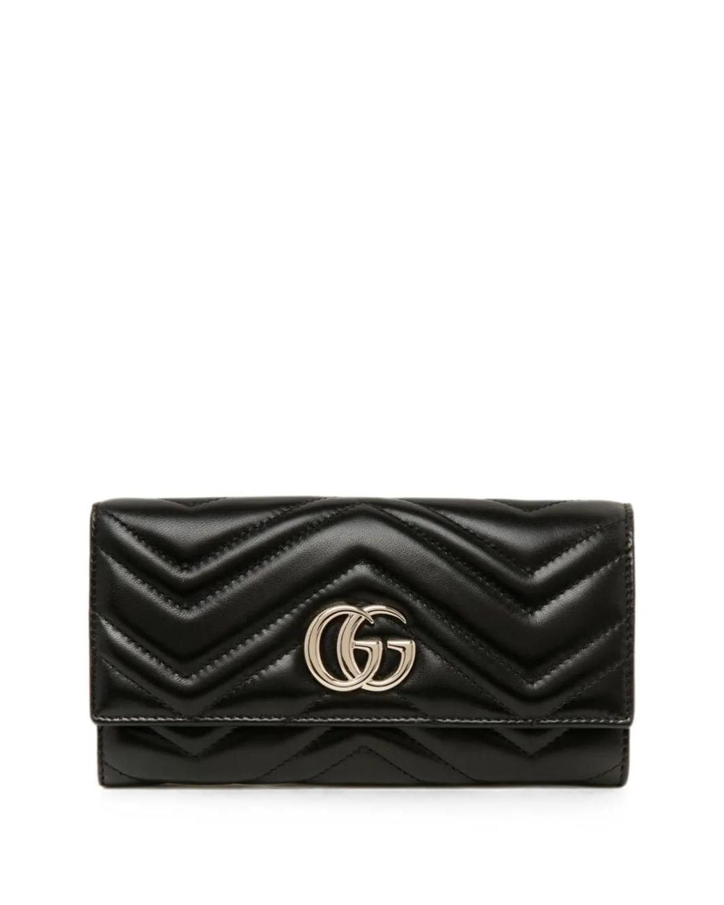 Gucci Black Gg Marmont Continental Wallet