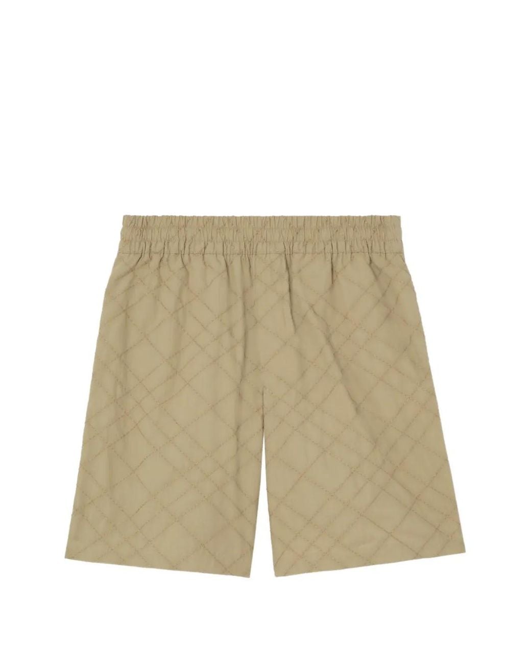 Burberry White Check Embroidered Cotton Shorts for men