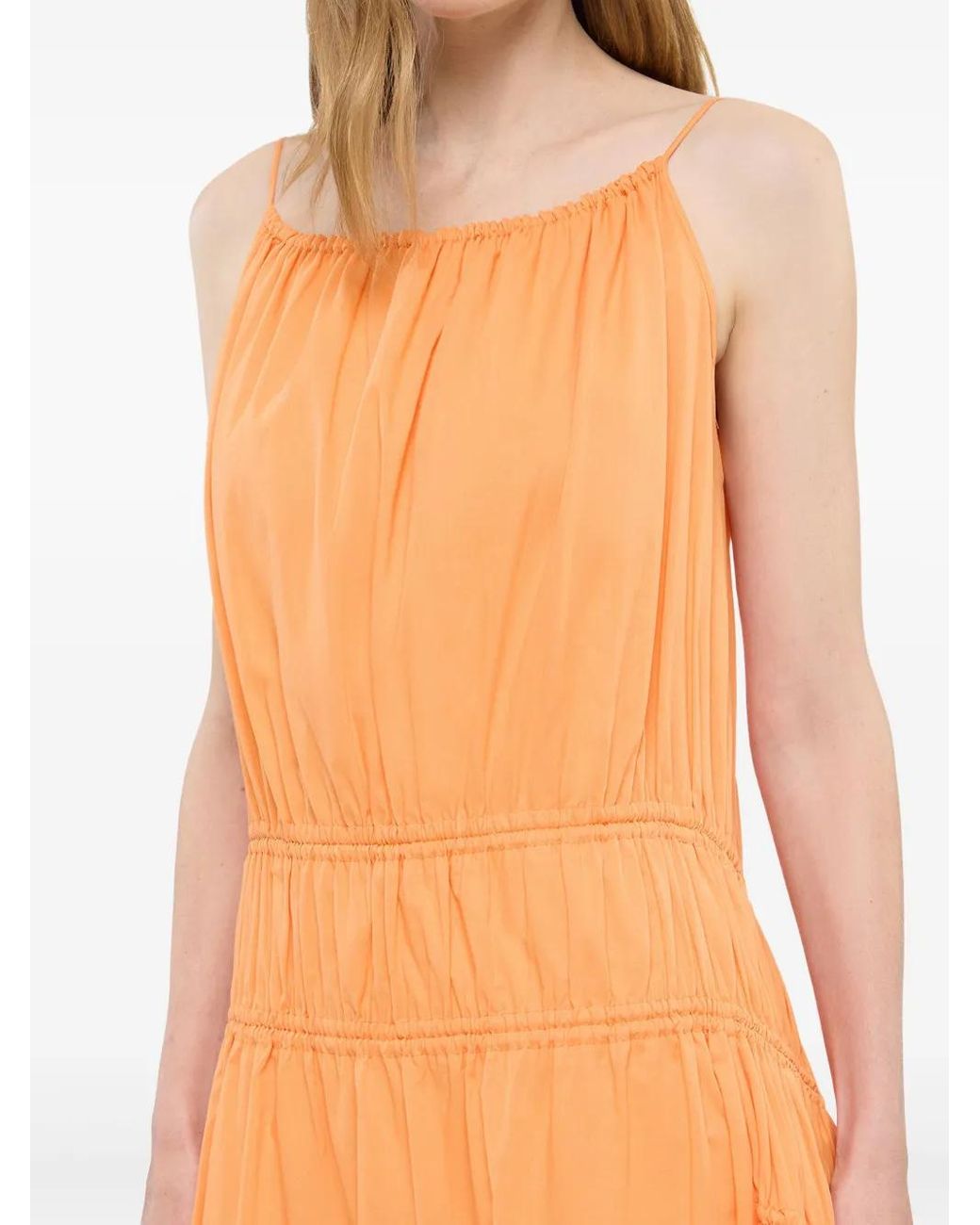 Another Tomorrow Orange Robe Froncée À Dos Ouvert