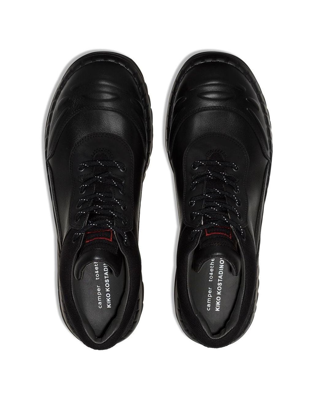 Camper X Kiko Kostadinov Panelled Leather Sneakers in Black Camper X Kiko Kostadinov Panelled Leather Sneakers in Black