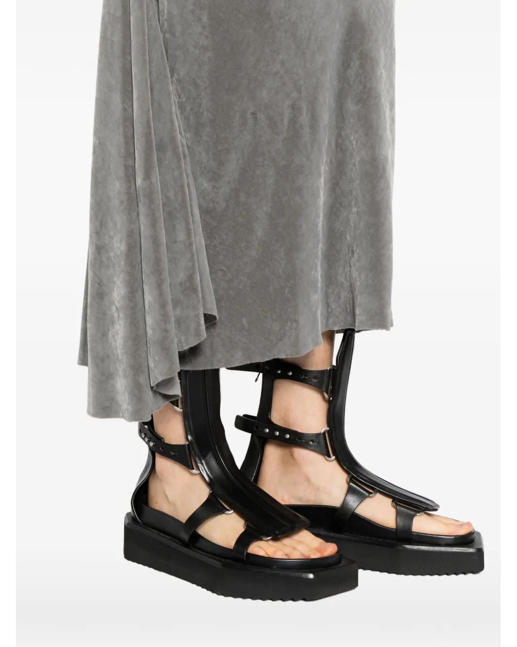 Rick Owens Gray A-Line Bias Skirt