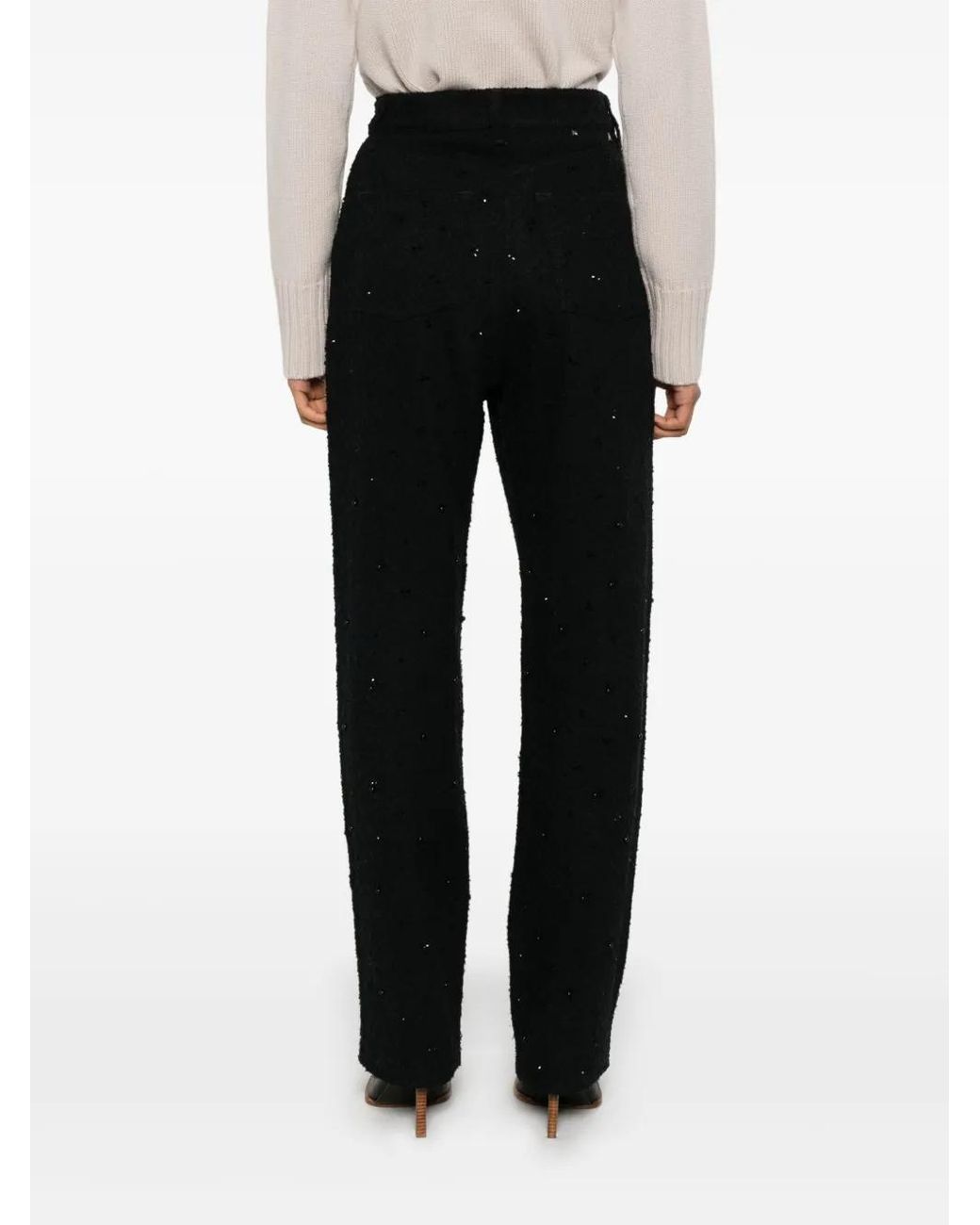 Golden Goose Deluxe Brand Black Crystal-Embellished Trousers