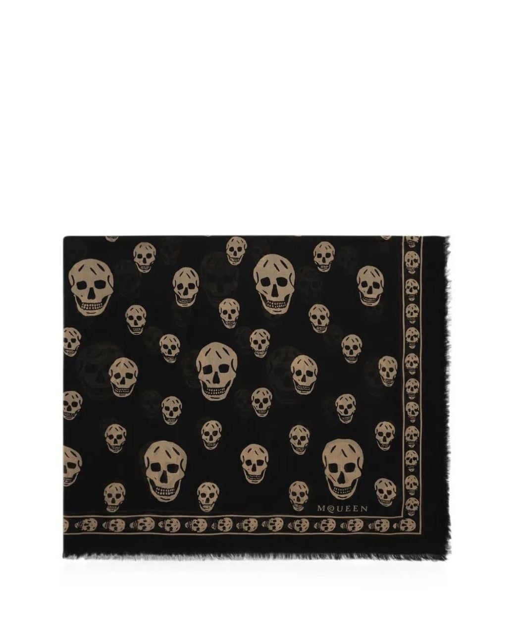 McQueen Black Écharpe Classique Skull En/Marron Clair for men