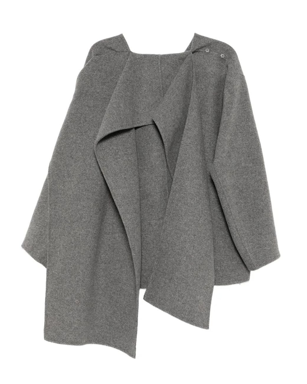 Abrigo Con Capa Drapeada JNBY de color Gray