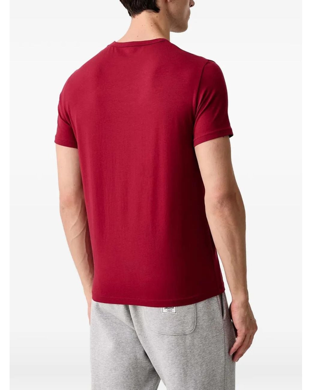 Emporio Armani Red Logo-Print V-Neck T-Shirt (Set Of Two) for men