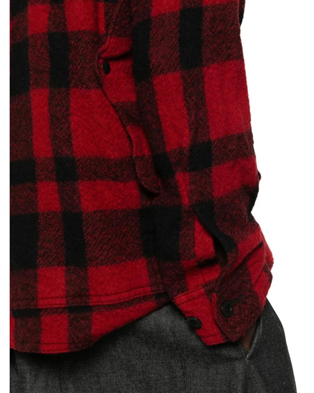 Junya Watanabe Red Check-Print Shirt Jacket for men