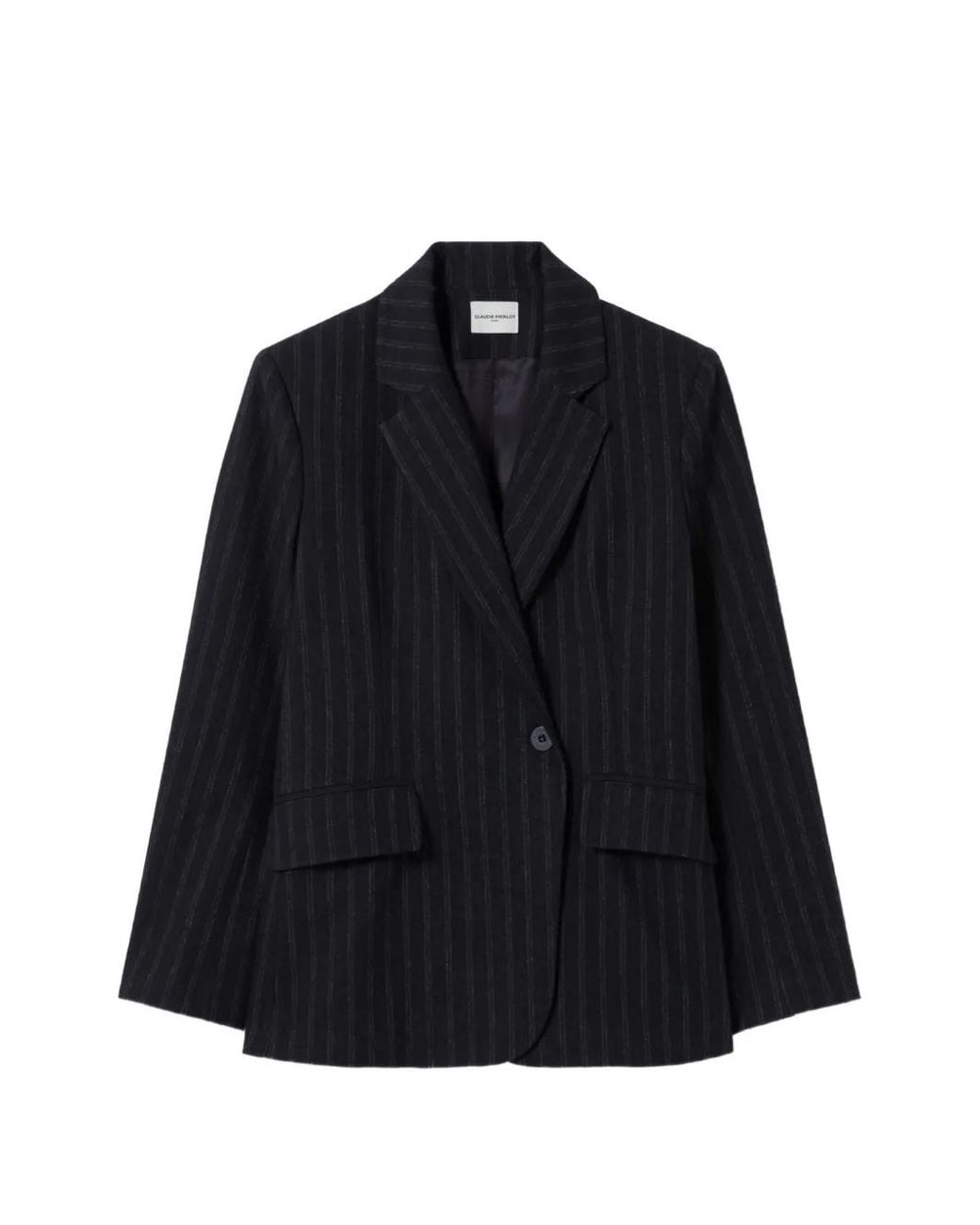 Claudie Pierlot Blue Striped Wool-Blend Jacket