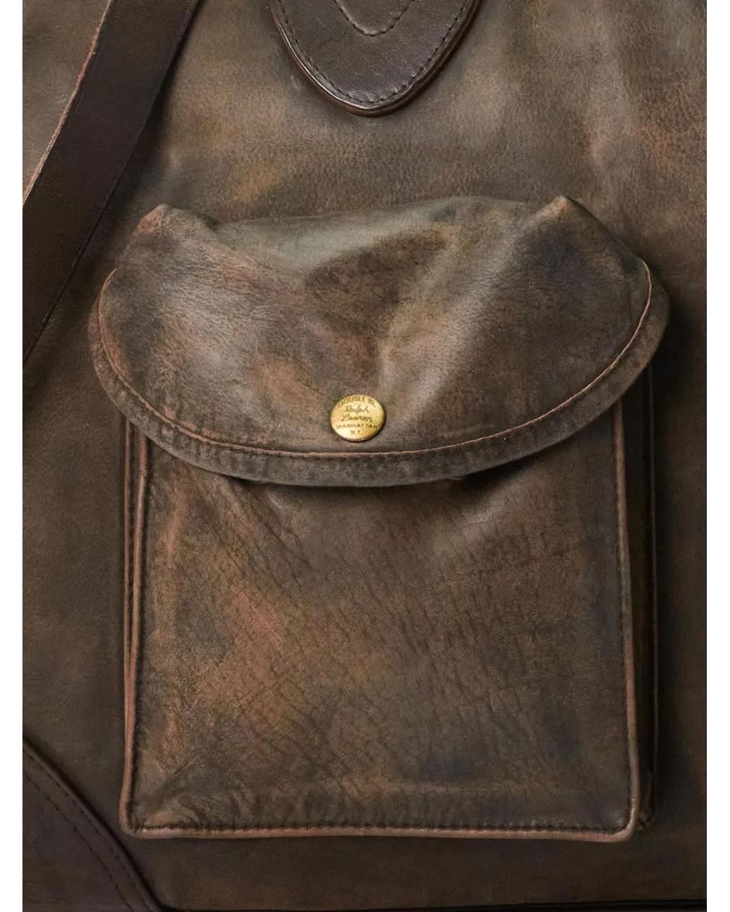 RRL Brown Large Burlington Holdall for men