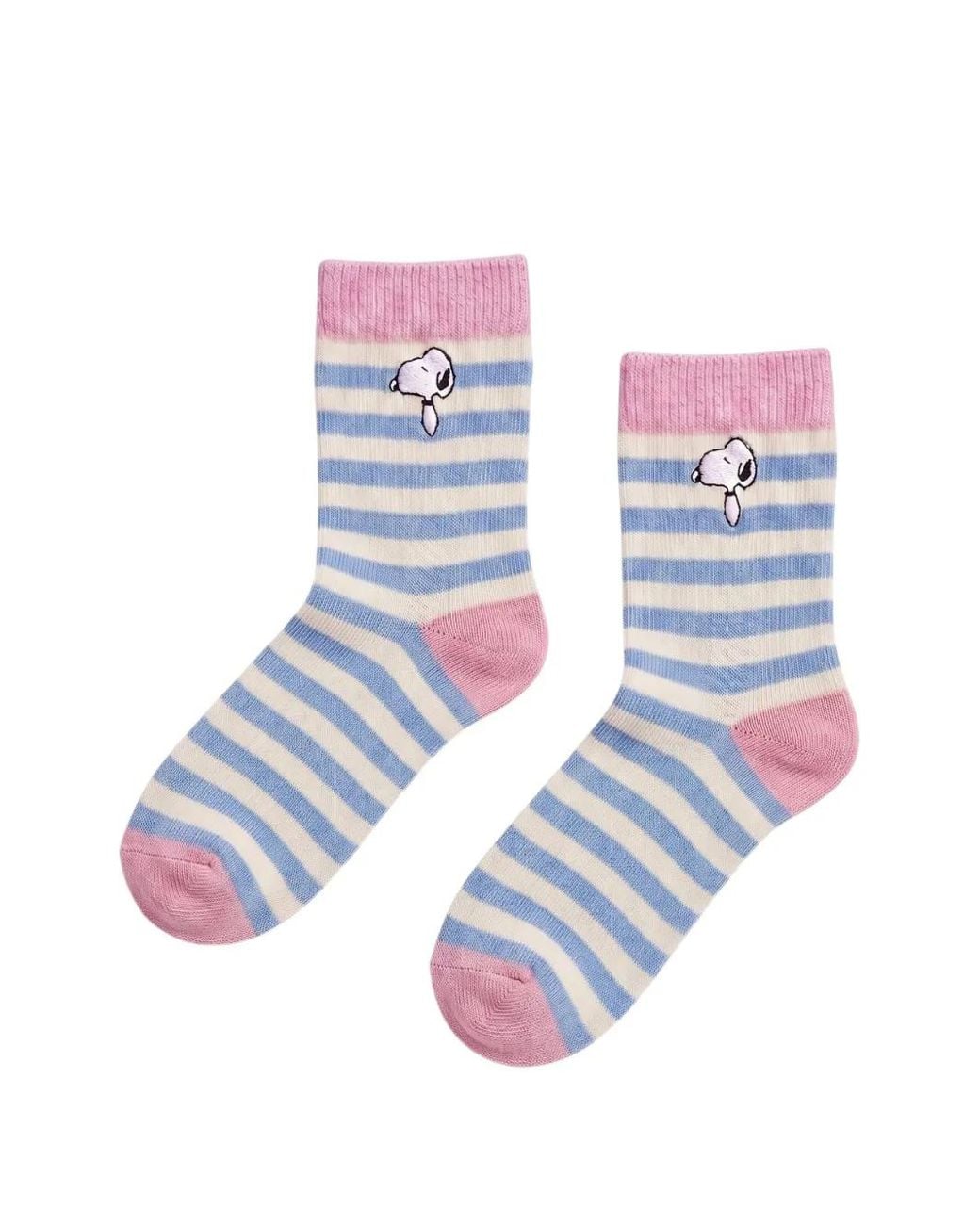 Chinti & Parker White Snoopy Stripe-Print Socks