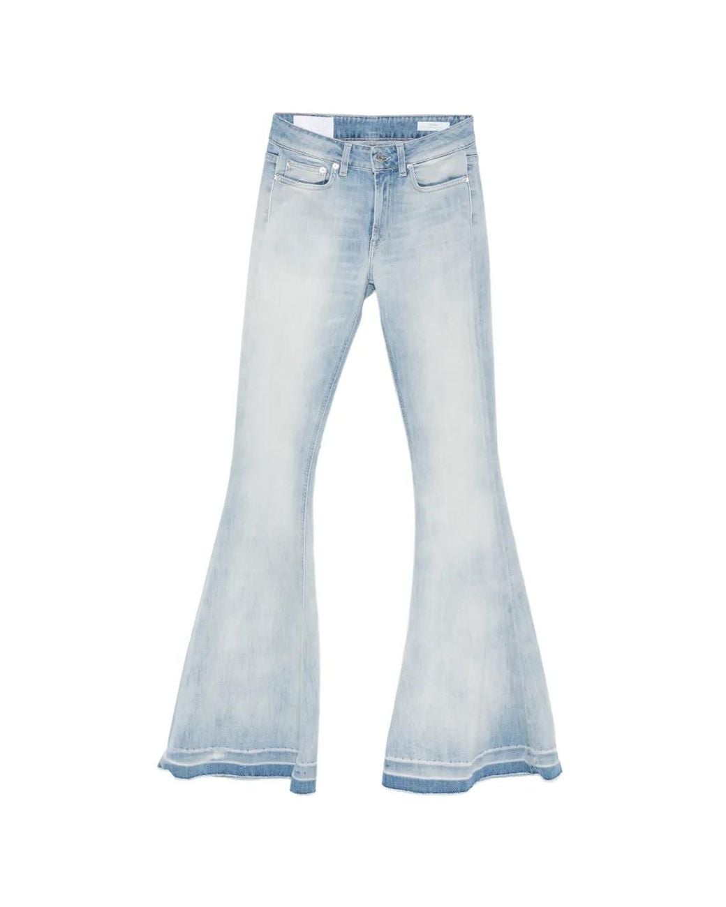 Dondup Blue Faded Flared-Hem Jeans