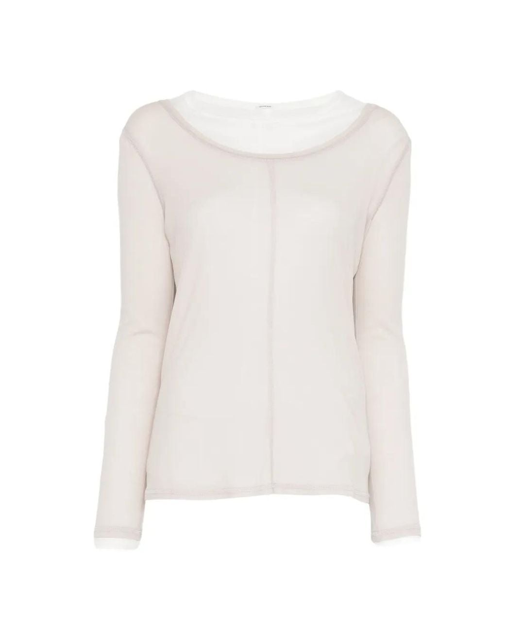 YEAREAST White Exposed-Seam Layered T-Shirt