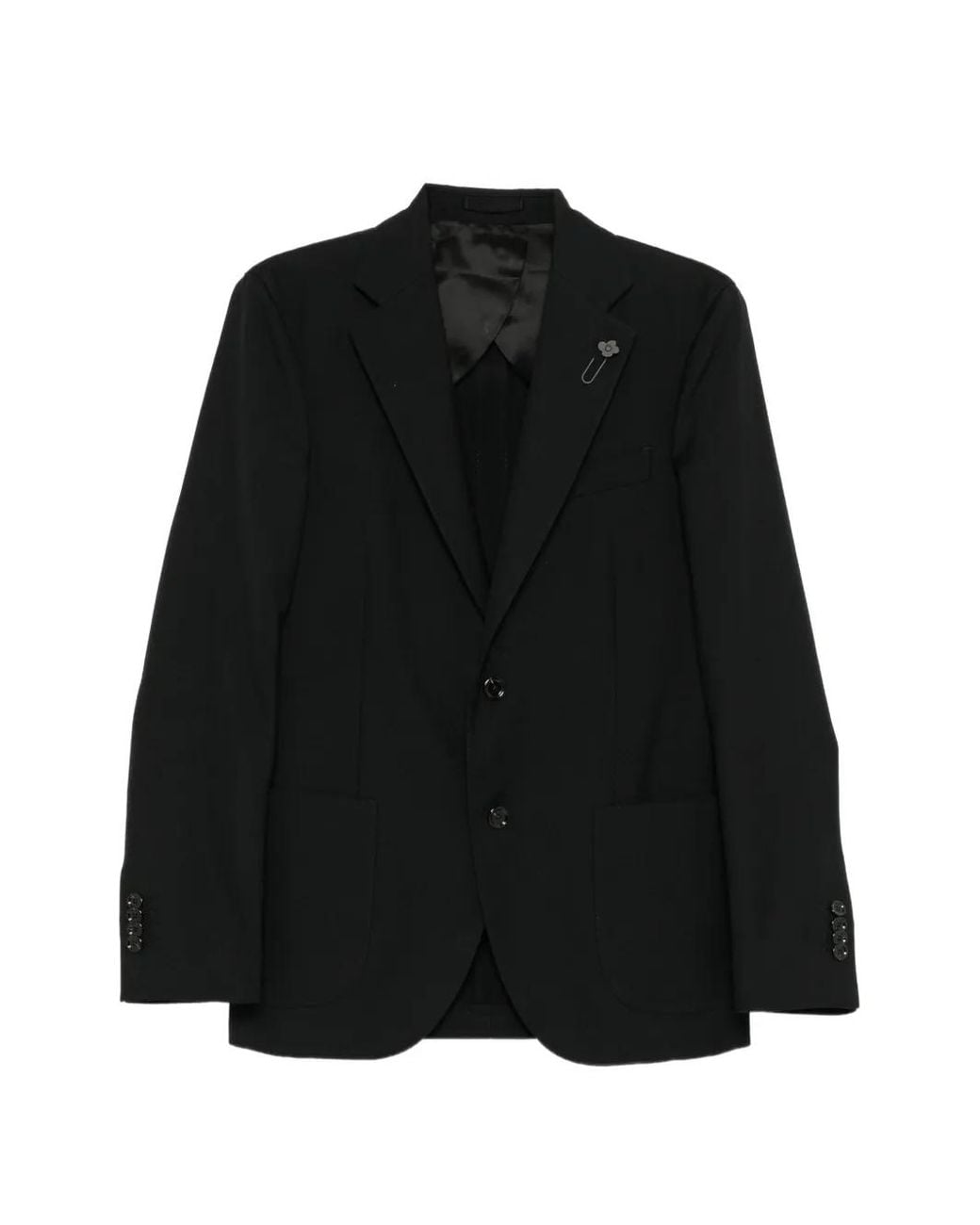 Lardini Black Wool Single-Breasted Suit for men