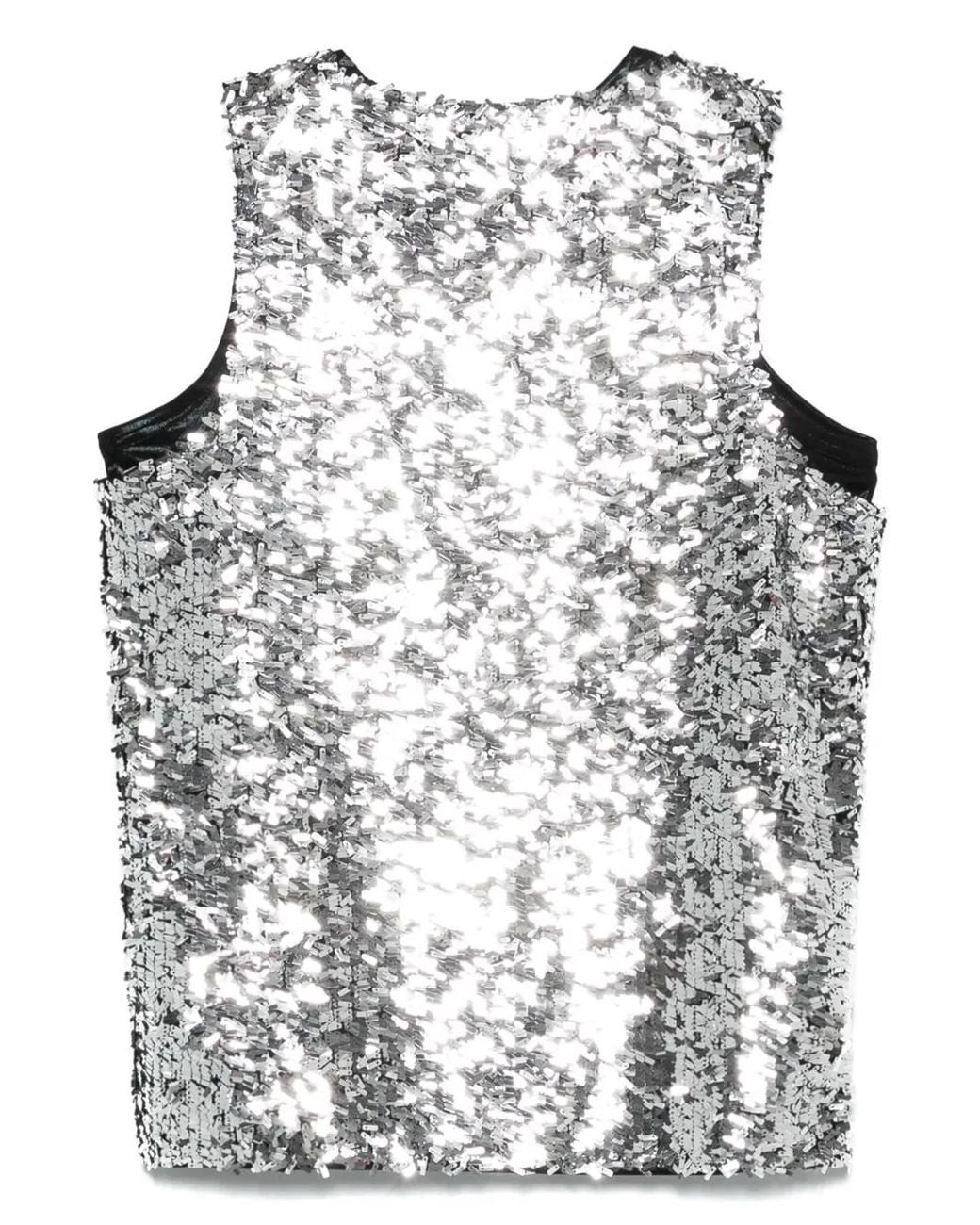 Junya Watanabe Gray Sequin-Embellished Top