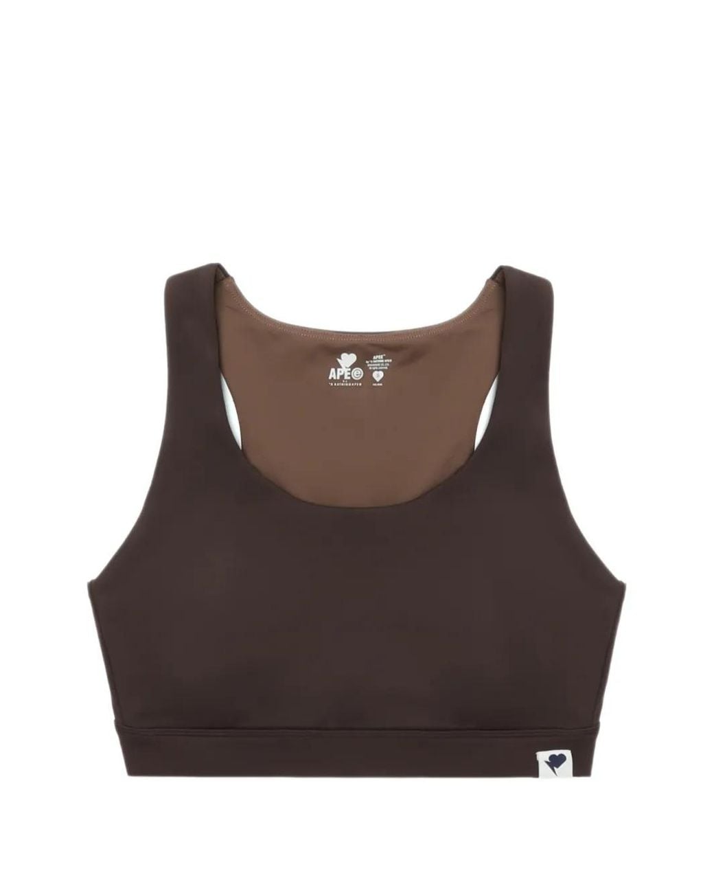 A Bathing Ape Brown Scoop-Neck Sport Bra